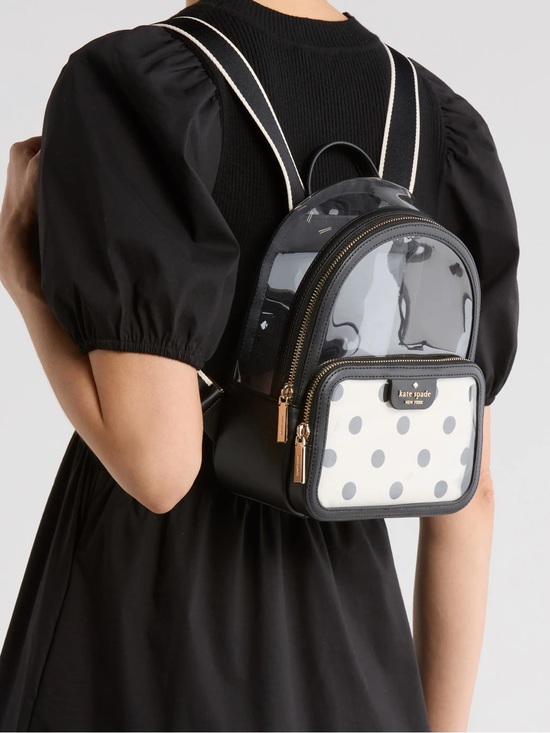 kate spade Handbags - Kate Spade Clear Backpack With Raining Dot Pouch NWT